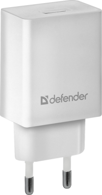 Зарядное устройство сетевое Defender EPA-10, 1хUSB, 5V/2.1А, белый